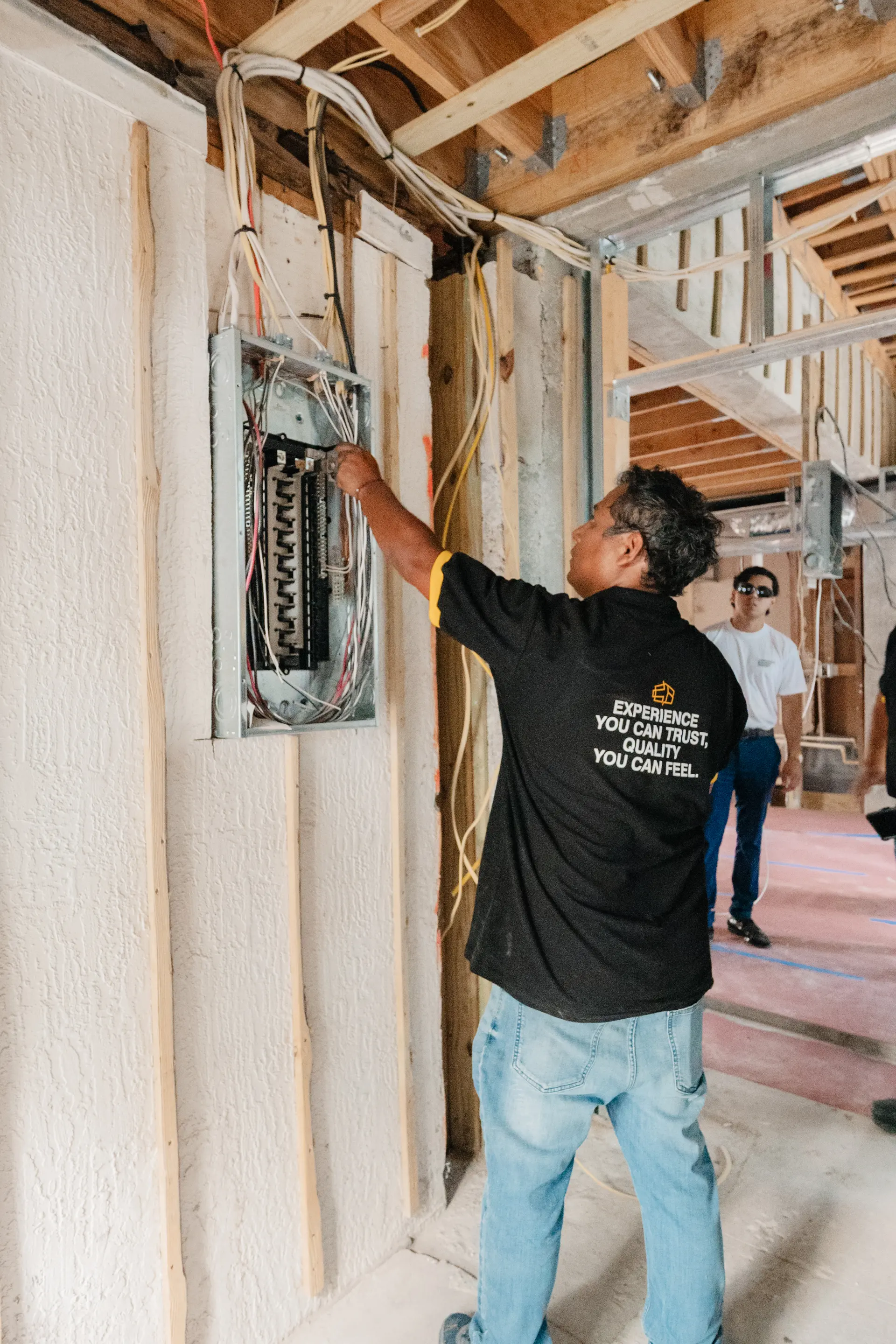 Electrical and systems rough-in during a Customized Builders renovation