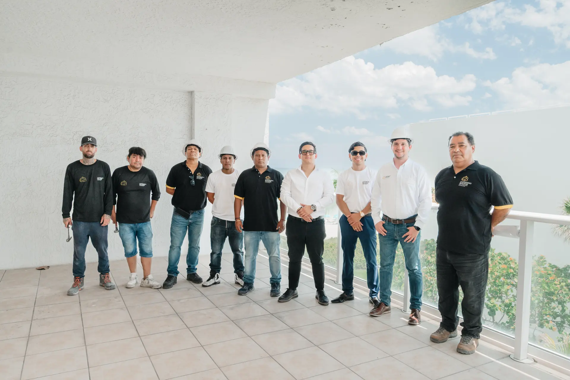 Customized Builders project team on a rooftop terrace
